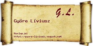Györe Líviusz névjegykártya